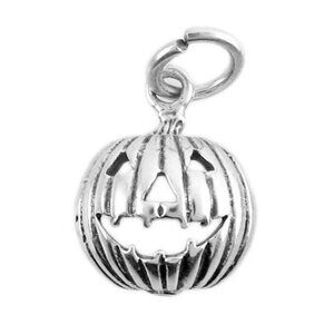 JACK-O'-LANTERN PUMPKIN CHARM. STERLING SILVER